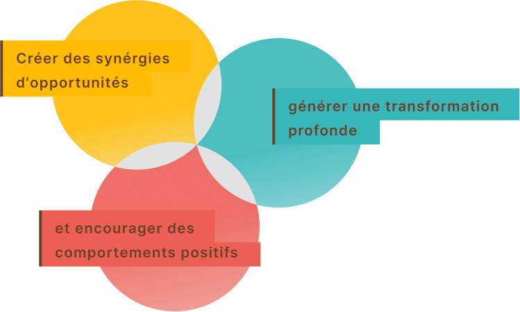 Créer des synérgies d'opportunités, générer une transformation profonde et encourager des comportements positifs